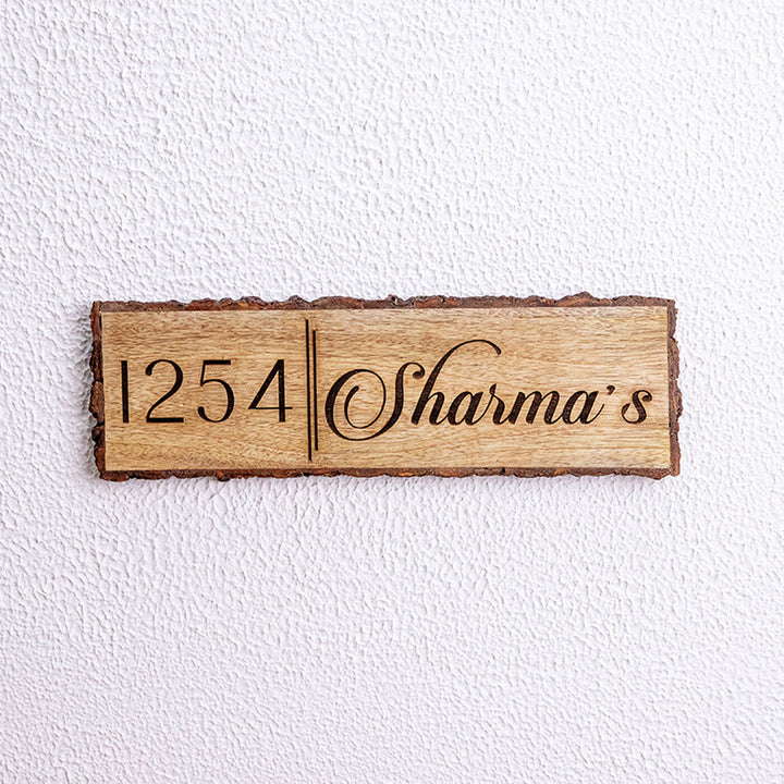 Handcrafted Mango Wood Personalized Name Plate For Family