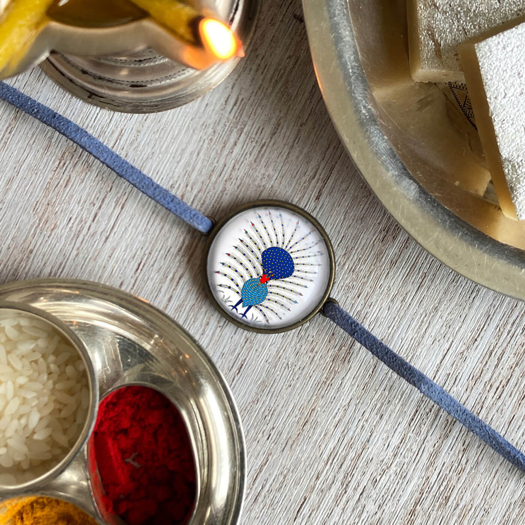 Handcrafted Folkart Rakhi With Roli Chawal