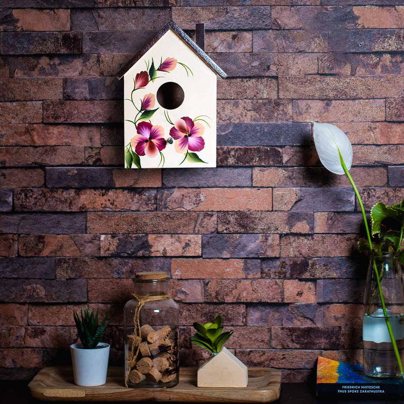 One Stroke Art Bird House - Magenta