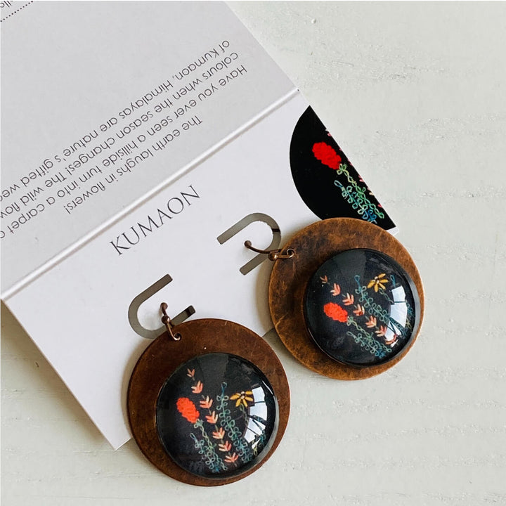 Black Kumaon Copper Earrings