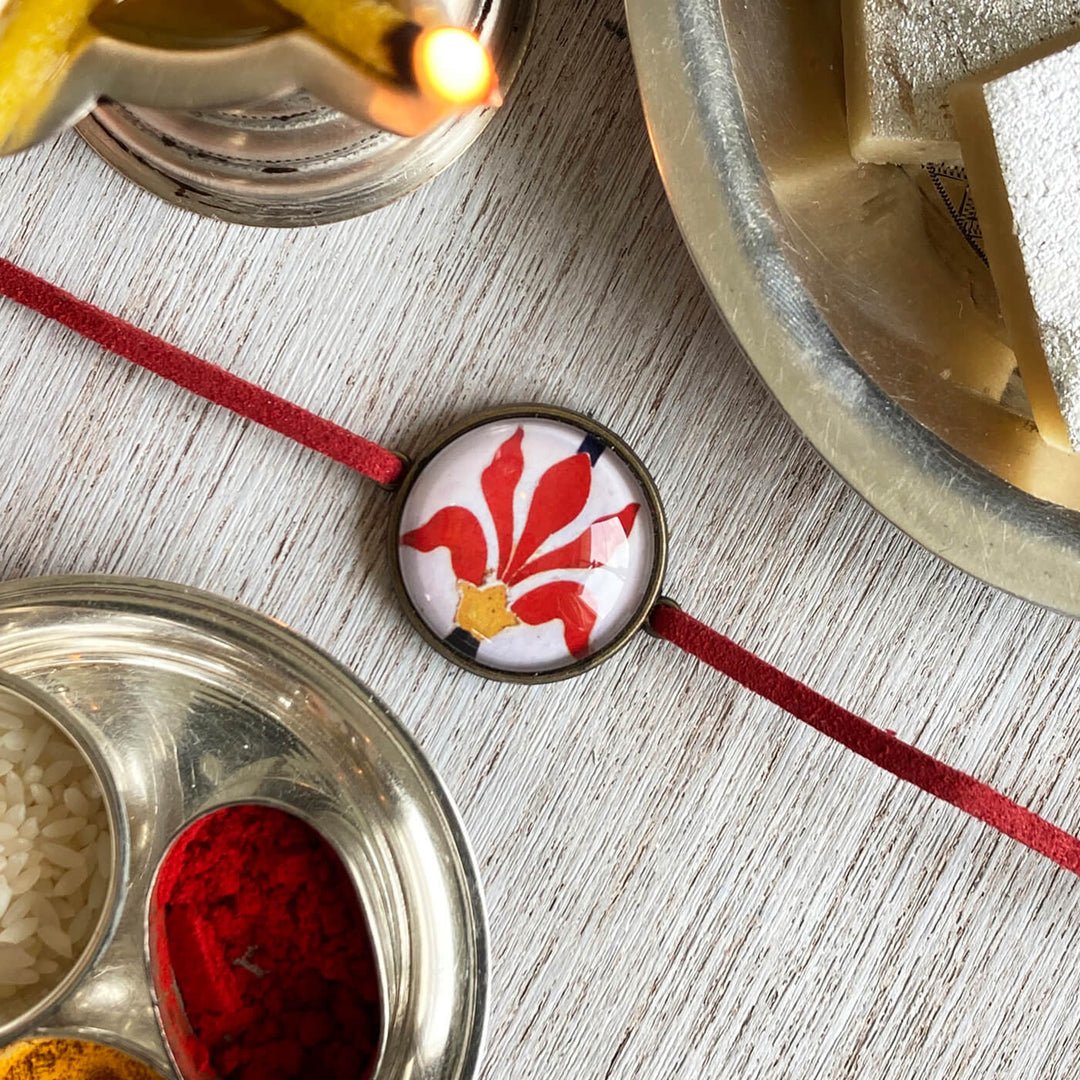 Handcrafted Folkart Rakhi With Roli Chawal