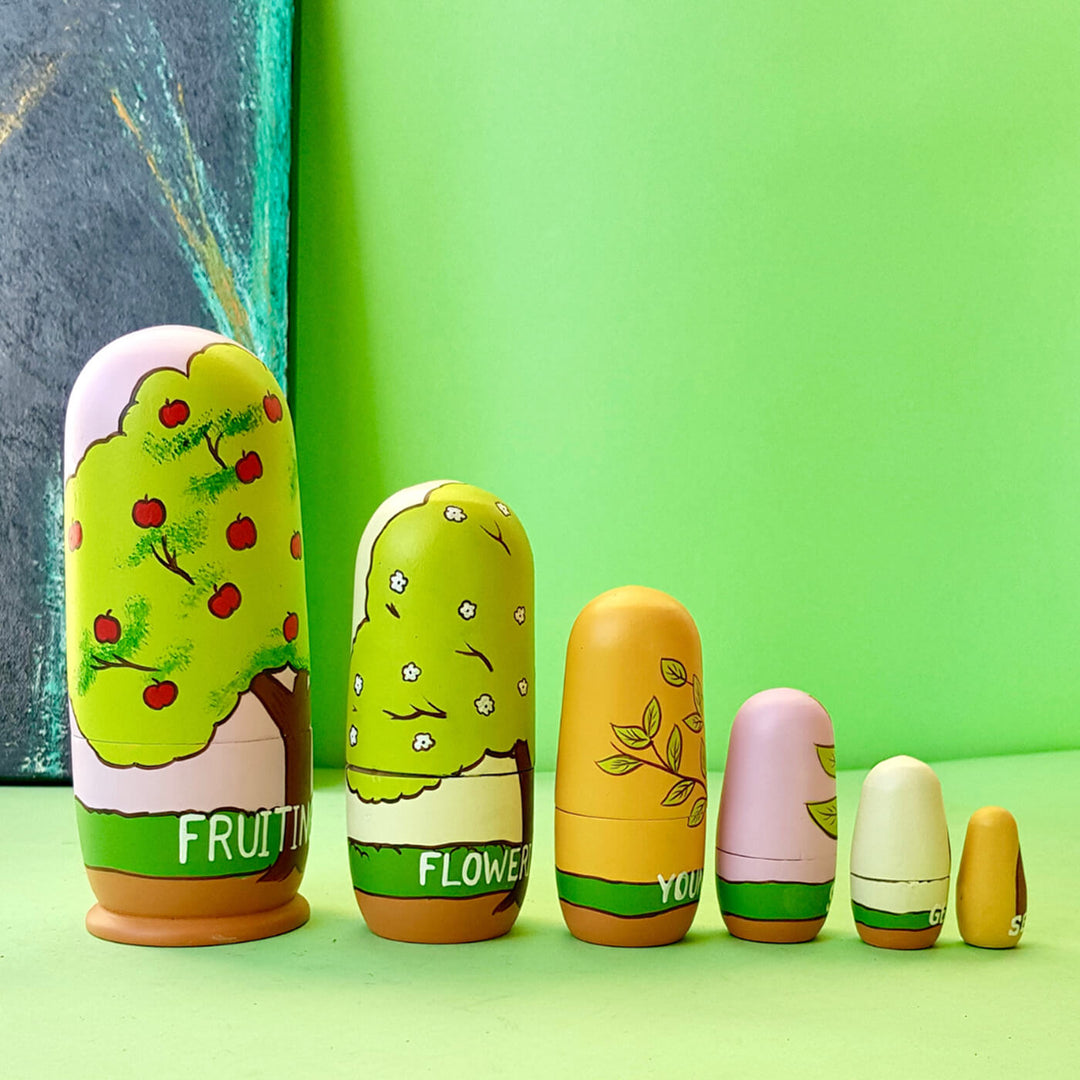 Buy Life Cycle Of A Tree Wooden Dolls - Set of 6 Online On Zwende
