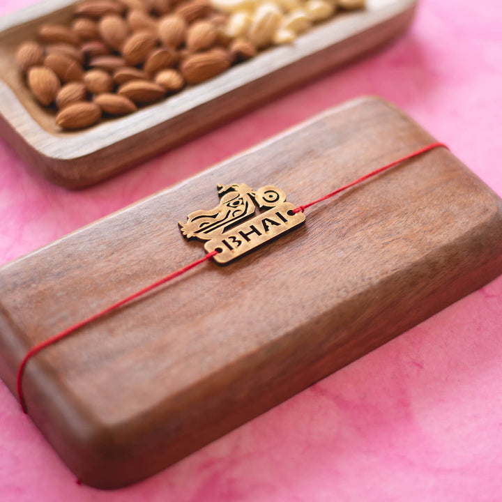 Handcrafted MDF Rakhi With Roli Chawal