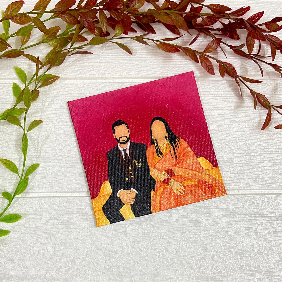 Hand Painted Personalised Couple Caricature Art