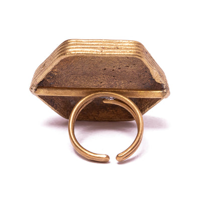Adjustable Dhokra Honeycomb Ring