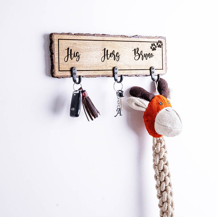 "His Her" Customised Key Holder with Pet Name - Zwende