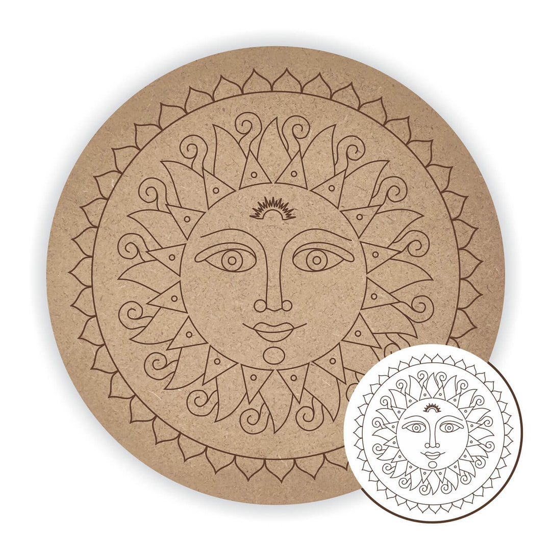 Pre Marked MDF Base - Sun - 8 Inches - Zwende