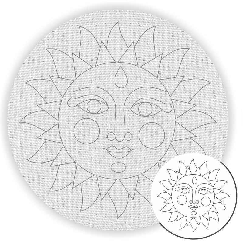 Pre Marked Canvas Base - Sun Mandala - 3021