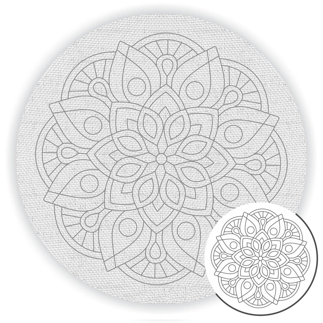 Pre Marked Canvas Base - Layered Floral Mandala - 3022