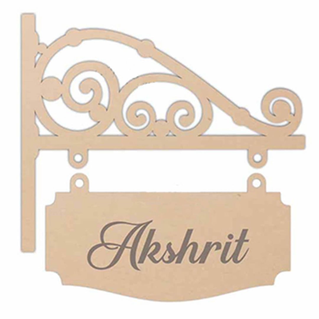 Ready to Paint MDF Nameplate - Victorian Hanging