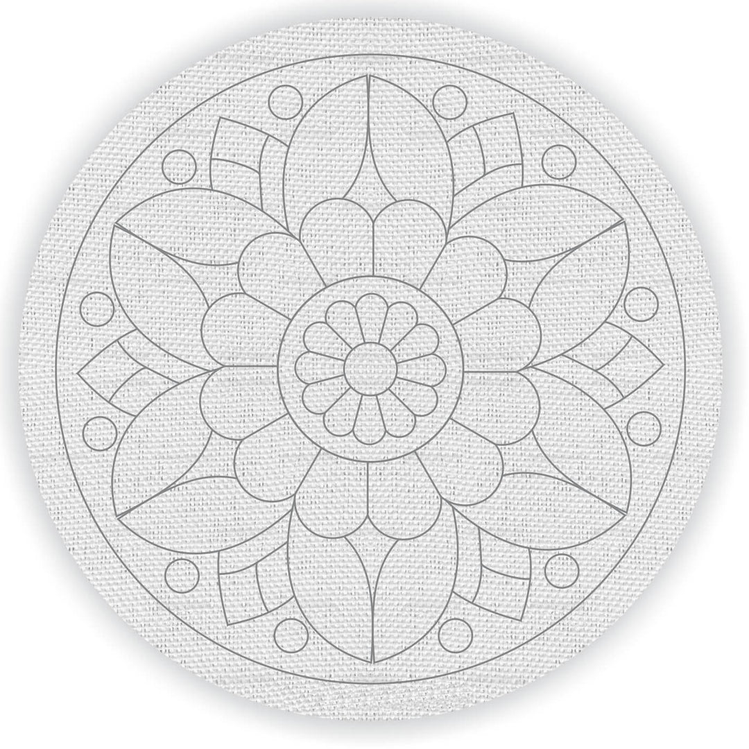 Trial Pack - Geometric Mandala Premarked Canvas Bases - Set of 7