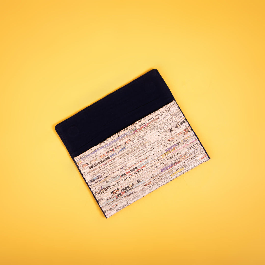 Handwoven Envelope Clutch - Black