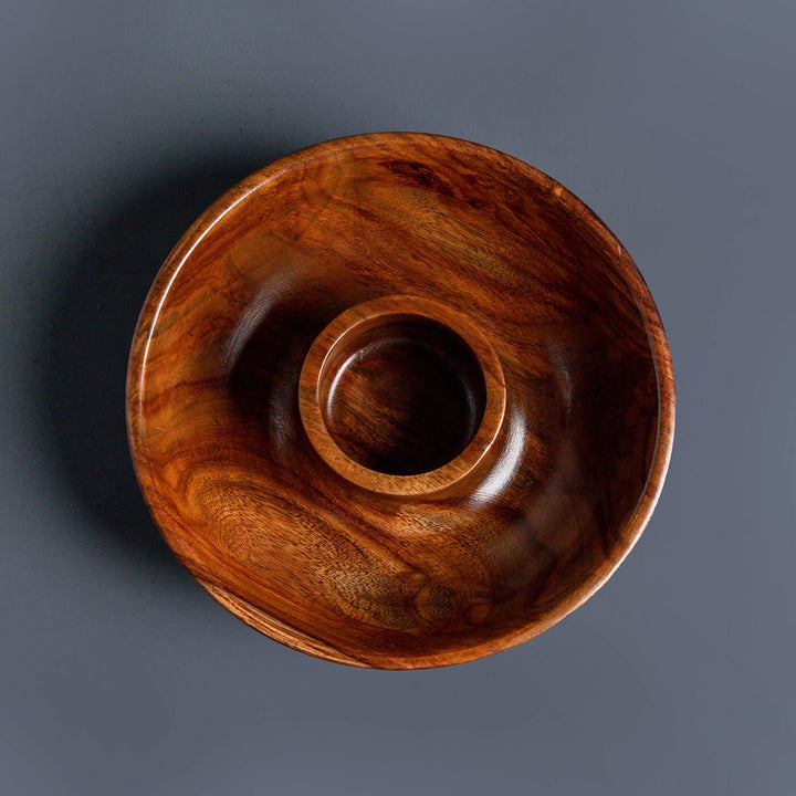 Cazo Sheesham Wood Chip and Dip Bowl