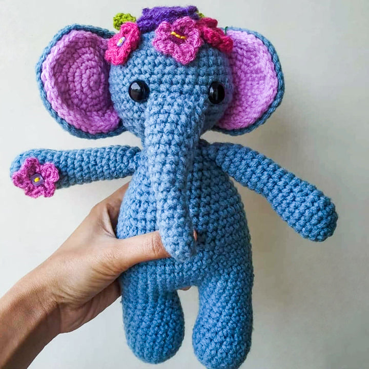 Female Elephant Amigurumi Crochet Toy