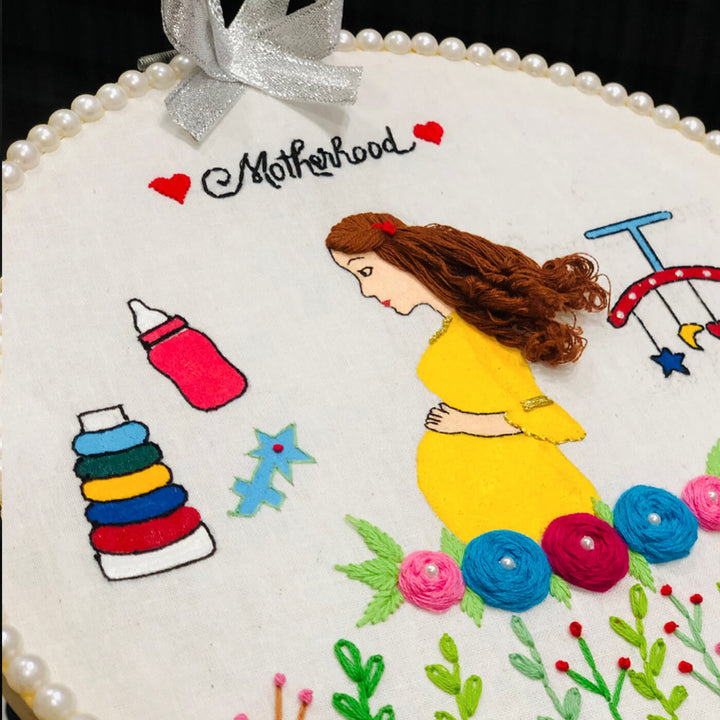 Hand Embroidered Personalized Baby Shower Hoop
