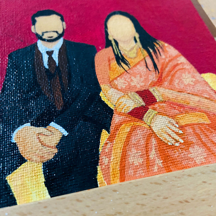 Hand Painted Personalised Couple Caricature Art