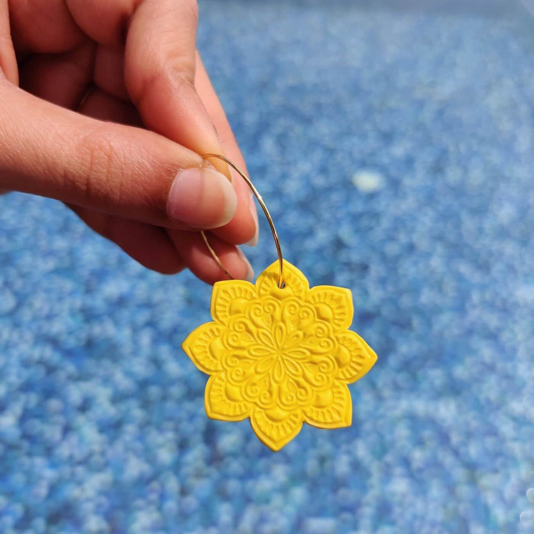 Handmade Clay Sunkissed Floral Earrings