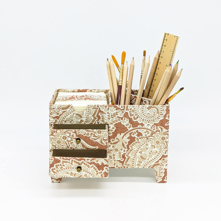 Handmade Paper Desk Organiser with Mini Drawers