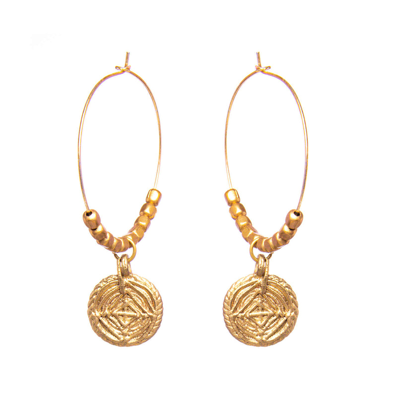 Handcrafted Gold tone Brass Hoops Earrings