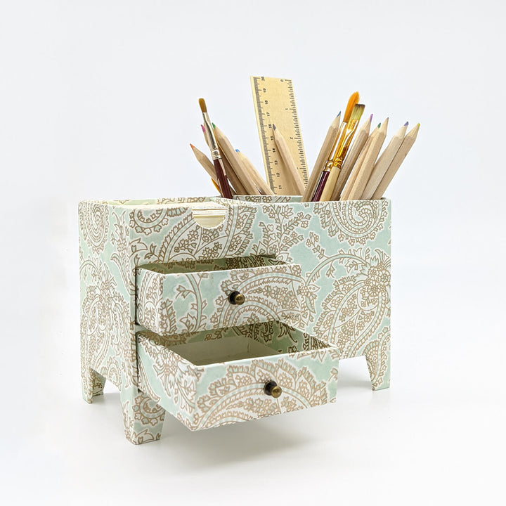 Handmade Paper Desk Organiser with Mini Drawers