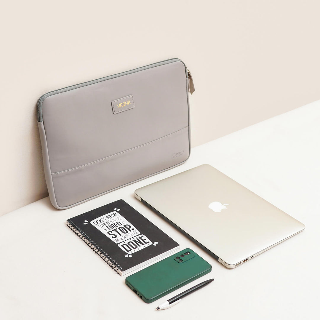 Sleek Faux Leather Personalized Laptop Sleeve