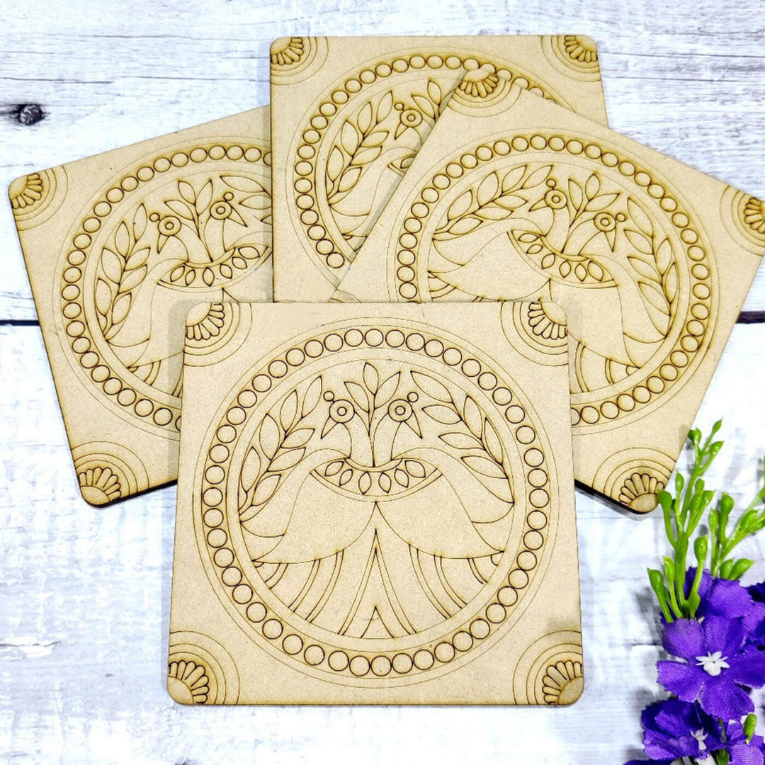 Trial Pack - PreMarked Mandala MDF Coaster Bases