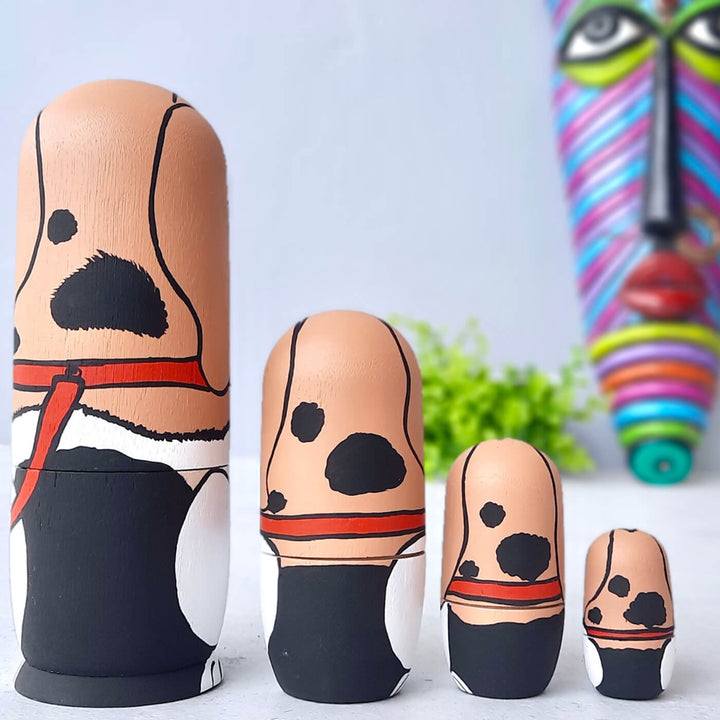 Pup Nesting Wooden Dolls - Set of 4