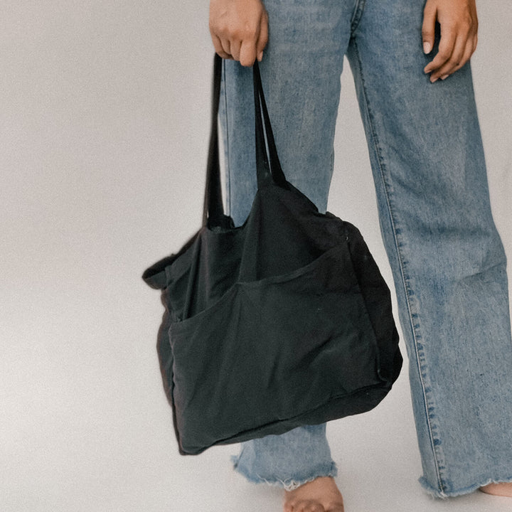 Premium Linen Tote Bag - Black
