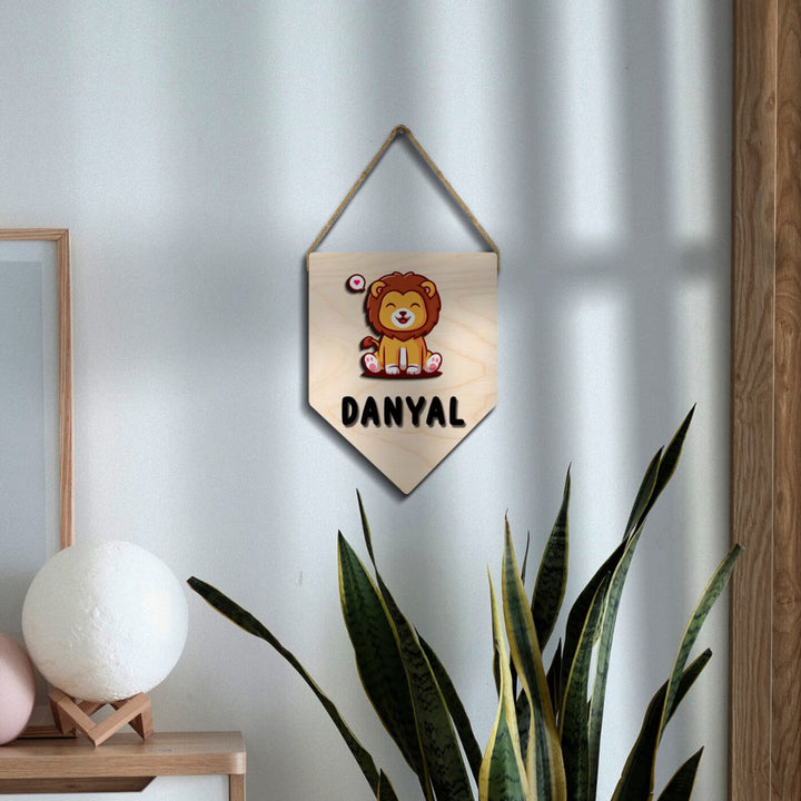 Kids Lion Themed 3D Name Plate