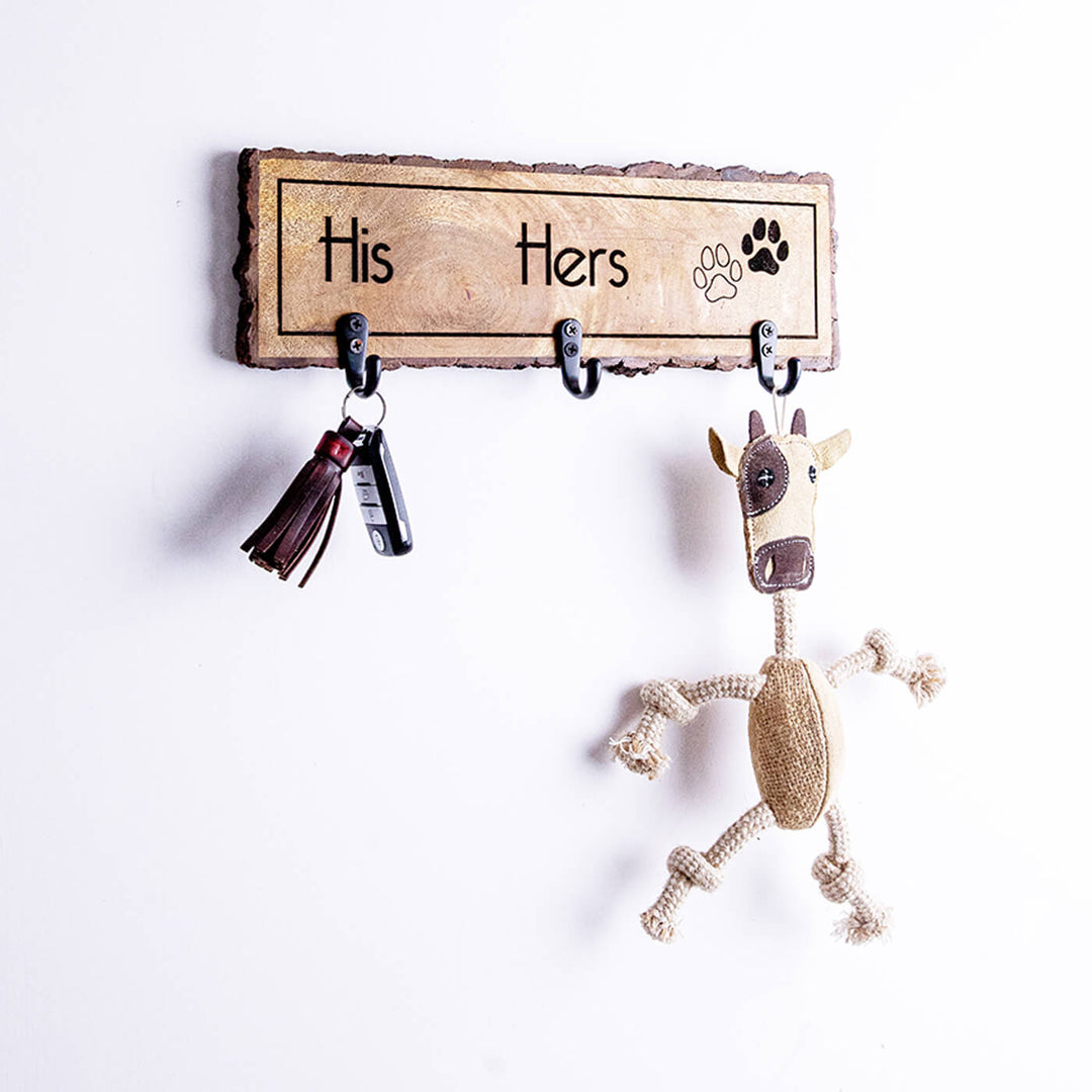 "His Her" Key Holder with Paw Prints