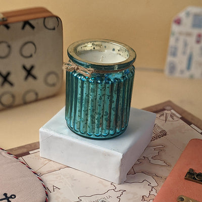 Handcrafted Metallic Magic Scented Candle - Blue