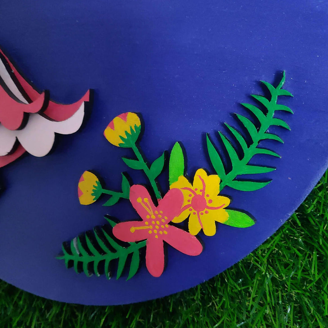 Hand-Painted Kids Nameboard - Flamingo