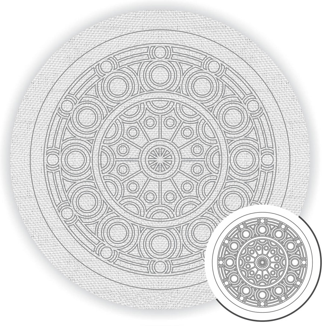 Pre Marked Canvas Base - Geometric Circles - 3026