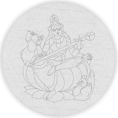 Pre Marked Canvas Base - Saraswati - 3027