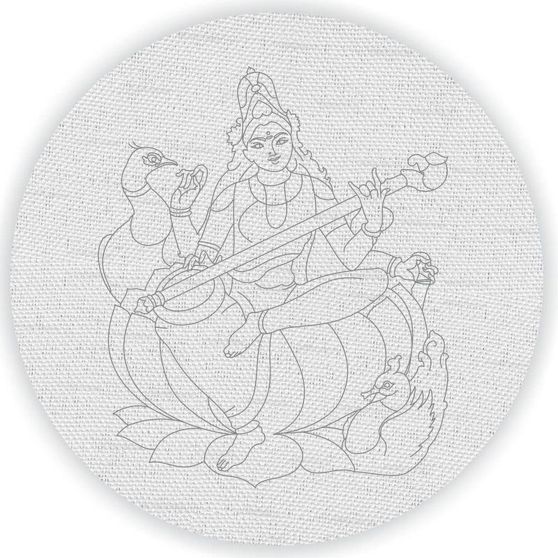 Pre Marked Canvas Base - Saraswati - 3027