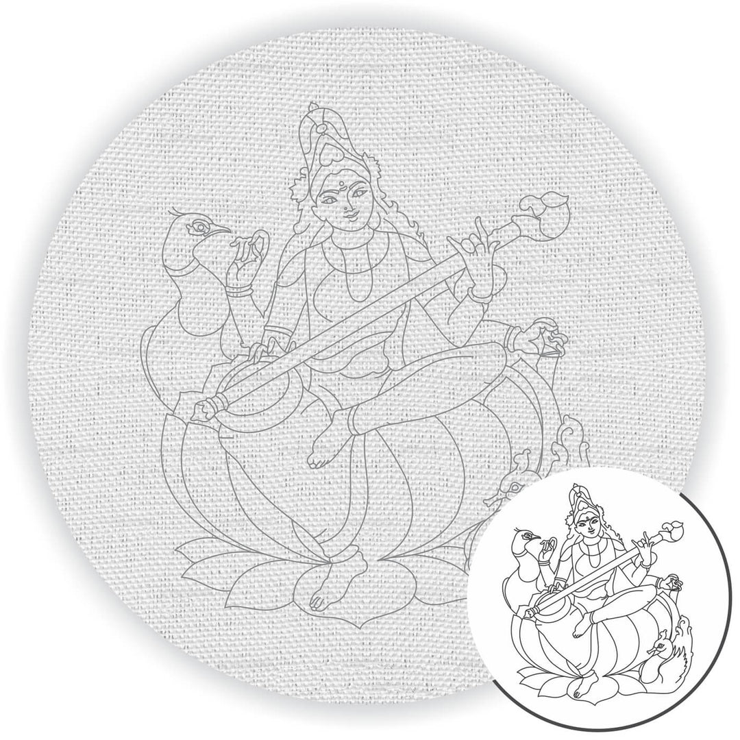 Pre Marked Canvas Base - Saraswati - 3027