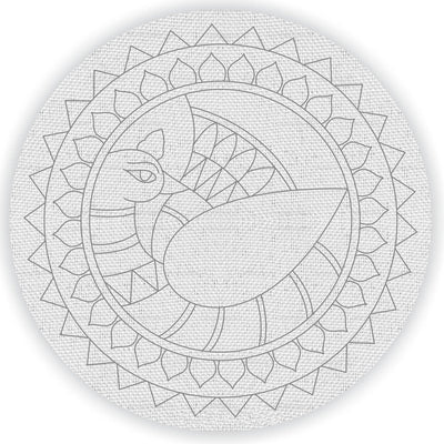 Pre Marked Canvas Base - Peacock - 3028