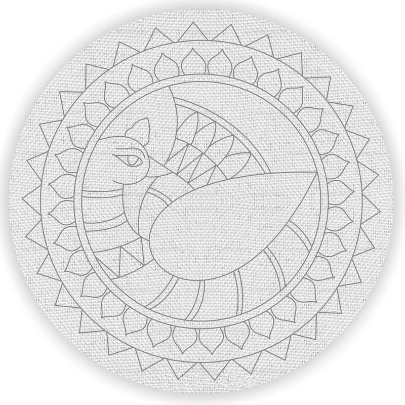 Pre Marked Canvas Base - Peacock - 3028