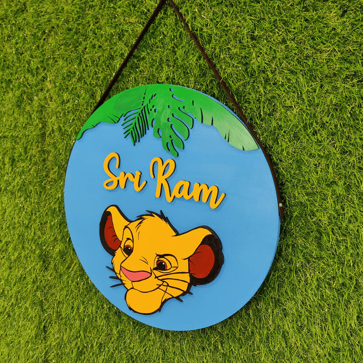 Quirky Painted Nameboard for Kids - Simba