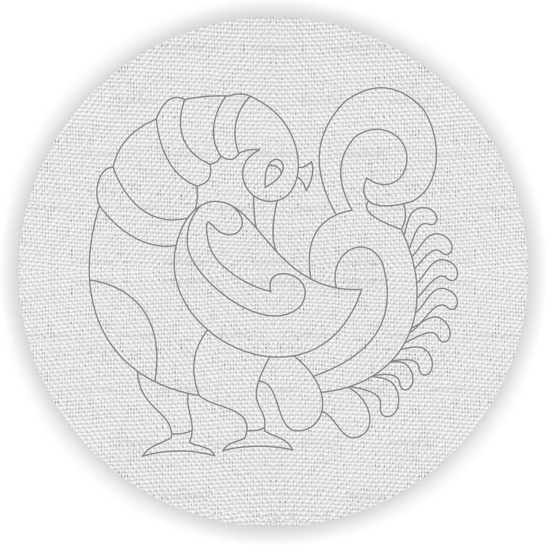Trial Pack - Peacock and Flowers Premarked Canvas Bases - Set of 5