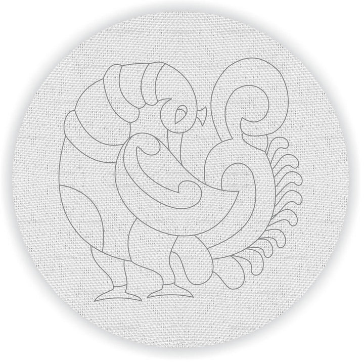 Trial Pack - Peacock and Flowers Premarked Canvas Bases - Set of 5