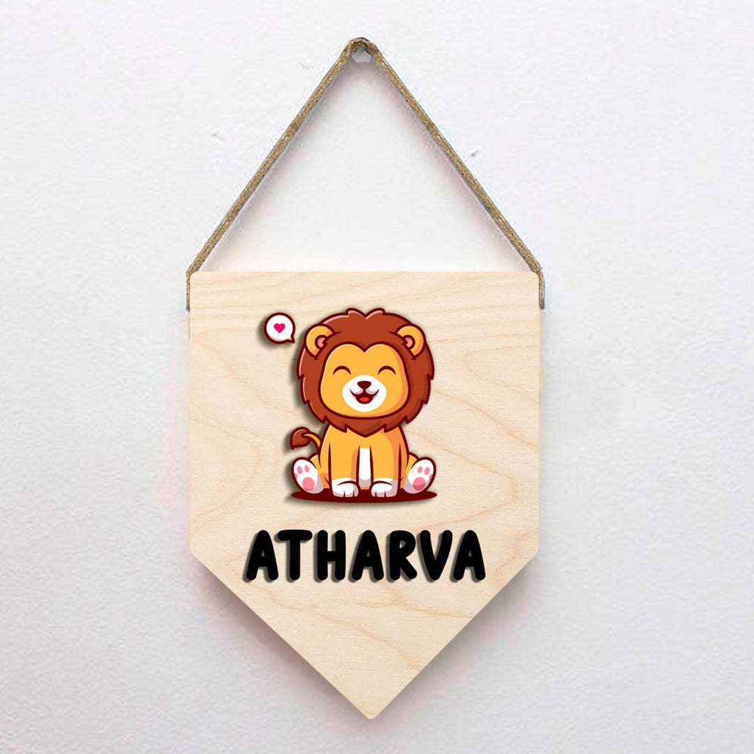 Kids Lion Themed 3D Name Plate