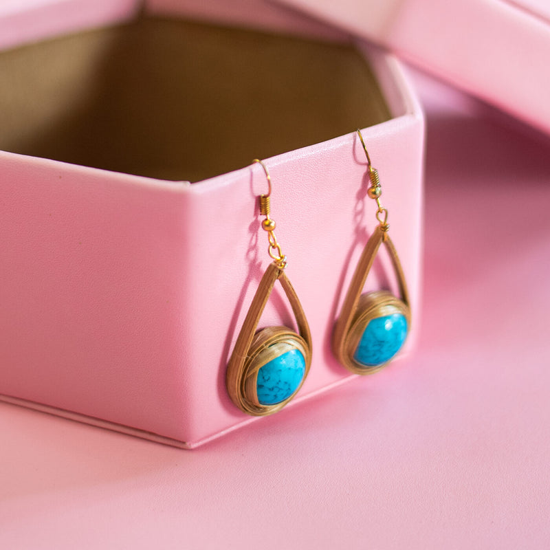 Latkan Bamboo Earrings - Blue