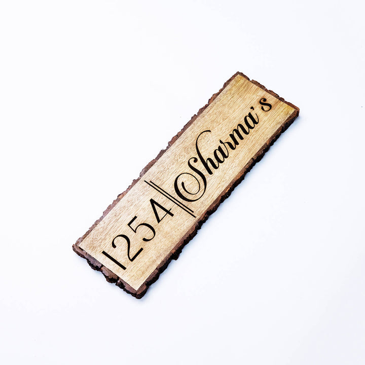 Handcrafted Mango Wood Personalized Name Plate For Family
