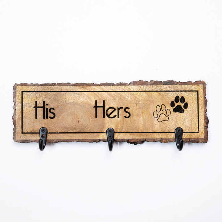 "His Her" Key Holder with Paw Prints