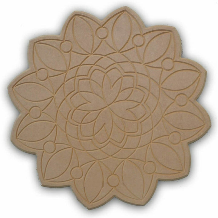 Ready to Paint MDF Engraved Mandala Base - 1119