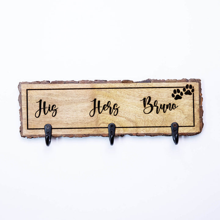 "His Her" Customised Key Holder with Pet Name