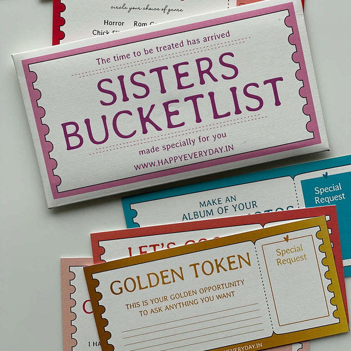 Sister Bucketlist Activity Coupons | 10 Cards