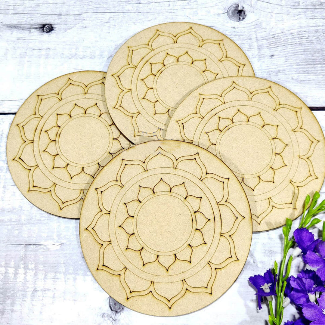 Trial Pack - PreMarked Mandala MDF Coaster Bases