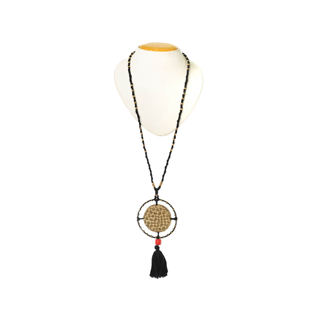 Contemporary Handmade Long beaded Tassel Necklace